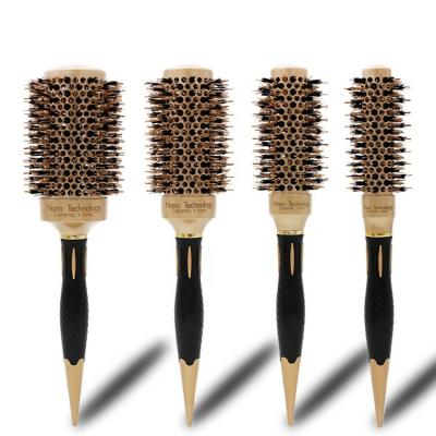 China Professional Ceramic Boar Bristle Hair Care Palette Round Salon Hair Set Brush for sale