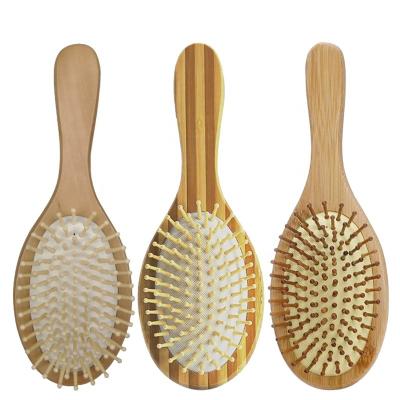 China Custom Made Wooden Hair Brush Cushion Comb Natural Wood Brush Massager Head Massager for sale