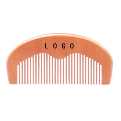 China Pocket Home Natural Peach Hair Private Label Wooden Beard Comb For Travel for sale