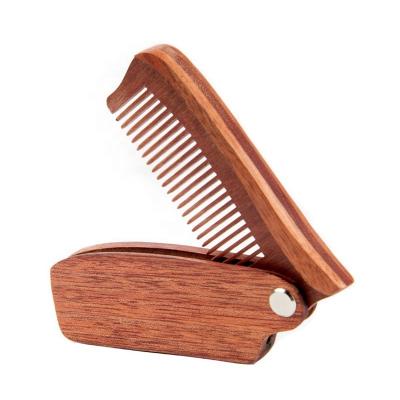 China Wholesale Customized Wooden Comb Home/Travel Wooden Foldable Pick Comb Health Beard for sale