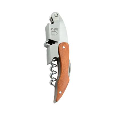 China Viable Wooden Handle #10007 Waiter's Corkscrew And Push Wine Bottle Opener For Wine Tool Gift for sale