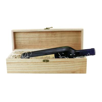 China #60003 Handmade Hinged Single Lid Wine Bottle Wood Box With Lock As Craft Wood Boxes For Art Tool And Brush Storage for sale