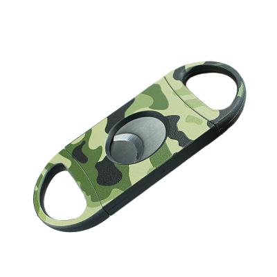 China Contemporary Plastic Camouflage Cigar Cutter Guillotine Cigar With Double Blades Cigar Accessories for sale