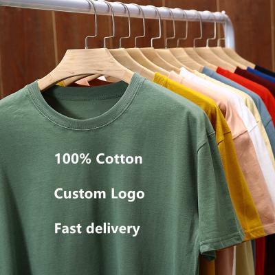 China Wholesale High Quality Slim Fit 180g Pima Cotton Anti-wrinkle Shortsleeve Plain Custom T-shirt Men T-shirt for sale