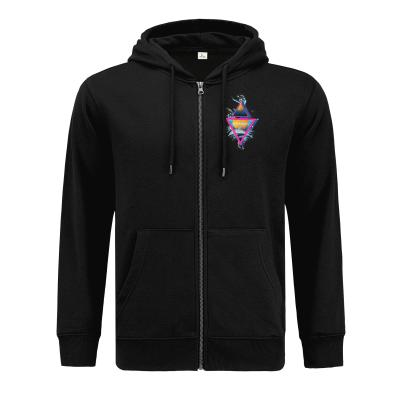 China QUICK DRY men's zipper black custom logo hoodies cotton polyester sweatshirt pullover hoodie for sale