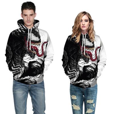 China Anti-Wrinkle Halloween Apparel Polyester Whole Printing Dye Sublimation Oversized Hoodie Custom Design Horrible Fashion Streetwear Hoodie for sale