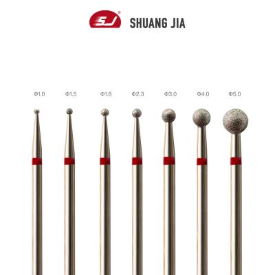 China Quickly Remove SHUANGJIA All Size Ball To Form Machine High Quality Good Diamond Nail Drill Bit Manicure for sale