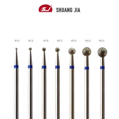 China Quickly Remove SHUANGJIA All Size Ball To Form Machine High Quality Diamond Nail Drill Manicure Medium Bit for sale