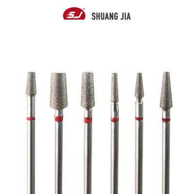 China Quickly Remove SHUANGJIA All Size Conical Flat Shape Diamond Russian Nail High Quality Fine Drill Bit for sale