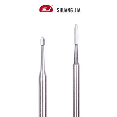 China Quickly Remove SHUANGJIA All Size Flame Polygon Cuticle Bit Manicure Machine Bit Cuticle Cuticle Russian Tungsten Carbide Nail Drill Bit Clean for sale