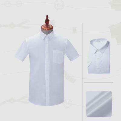 China Summer Pure Color Cotton Anti-Pilling Plain Men's Short Sleeve Button Down Shirt for sale