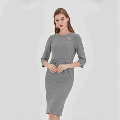 China Fashion Waist Anti-Wrinkle Work Dresses Women Daily Lady Plus Size Elegant Casual for sale