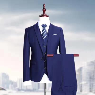 China Anti-Wrinkle Fashion Custom Wool Suit Set Jacket Slim Fit Pants Invest Business Men Suits 3 Pieces for sale