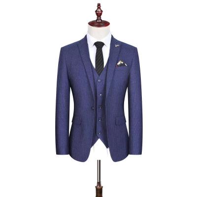 China Anti-wrinkle Latest Design Fashion Wool Suit Jacket Elegant Vest Pants Mens Three Piece Wedding Suits for sale