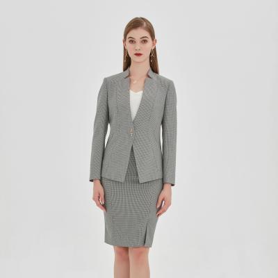 China Comfortable Anti-Wrinkle Houndstooth Series Casual Anti-Wrinkle Without Ball Office Suits For Women for sale