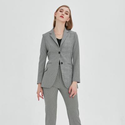 China Anti-wrinkle houndstooth series the latest 2020 elegant fashionable casual office women suits for sale