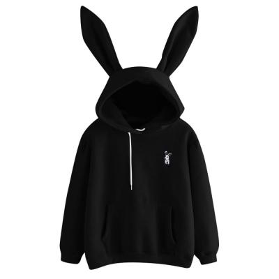 China Hot Sale Cute Bunny Girl Hoodie Casual Longsleeve Sweatshirt Pullover Anti Shrink With Ears S-XL Ladies Top Sweatershirt for sale