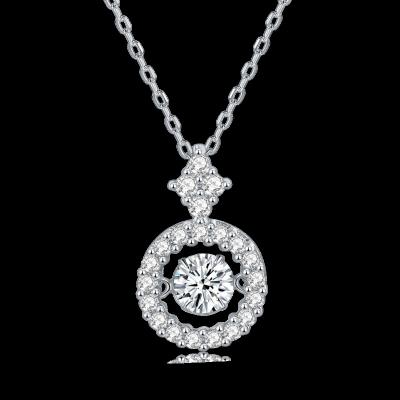 China Hot Sale 925 Moissanite Charm Chain Necklace Women's CLASSIC Silver Round Brilliant Cut Men's 5mm Pendant Jewelry for sale