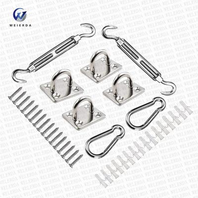 China Garden Shading Hardware Stainless Steel Shade Sail Kit Rectangle And Square Sun Shade Sail Installation Fittings for sale