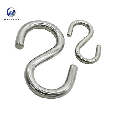 China Heavy Industry 304 Stainless Steel 3/4/5/6 Inch S Hook Heavy Duty Hanging S Shaped Utility Hook for sale