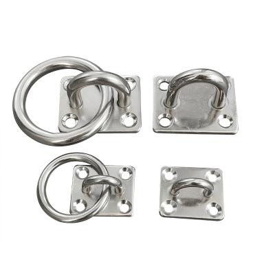 China Sail Shade Ring Hook Loop Heavy Duty Eye Pad Stainless Steel Plate Clip Heavy Duty U Shaped Hardware With Ring for sale