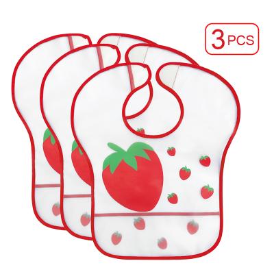 China 2021 Summer Washable INS 3PCS Bib Customized Designs Wholesale Double Layers Waterproof Peva Cotton Organic Baby Bibs for sale