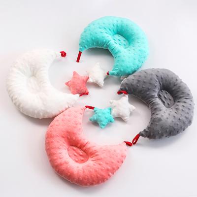 China Help baby sleep well and adjust shape factory main design cushion moon shape creative plush pillow to baby head flat baby protector for newborn infant for sale