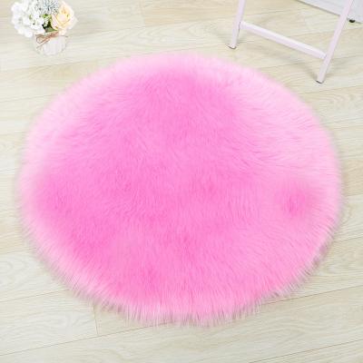 China Faux Fur Blankets Area Rugs Living Room Bed Room Sofa Rug Luxury And Soft Round Rugs Stain Resistant Round for sale