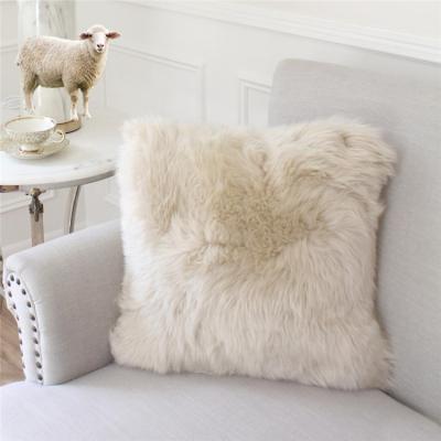 China Anti-slip Good Quality 100% Wool Material Merino Sheepskin Cushion Pillow for sale