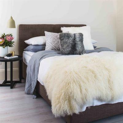 China China Factory Anti-slip Pure White Wool Blanket Mongolian Sheepskin Lamb Tibetan Plates for sale