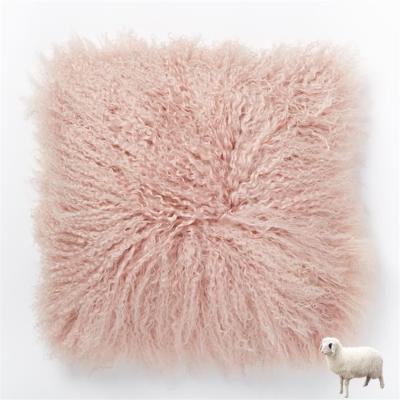 China Anti-Apnea Textile Creative Unique Home Decoration Mongolian Genuine Fur Cushions for sale