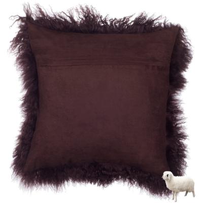 China Anti-Apnea Long Fur Pillow Curly Tibetan Mongolian Sheepskin Cushion Shaggy Luxrury Lamb Pillow for sale