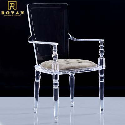 China High Quality Wedding Hotel Chair Transparent Acrylic Chair With Armest for sale