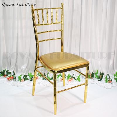 China Modern wholesale hot sale wedding chiavari chair gold Tiffany chair with cushion for sale