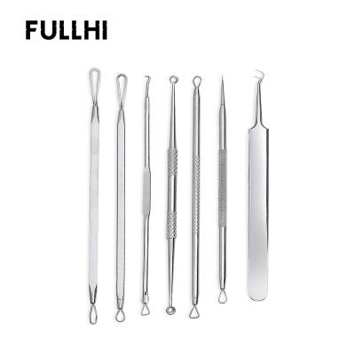 China Durable Stainless Steel Acne Comedone Pimple Blemish Extractor Needles Tweezers 7 PCS/Set Blackhead Remover Face Skin Care Tool Kit for sale