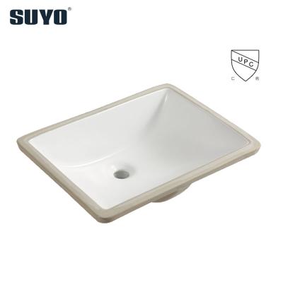 China Modern Rectangular Shaped Ceramic Bathroom Under Counter UPC Basin Under Mounted Wash Sink for sale