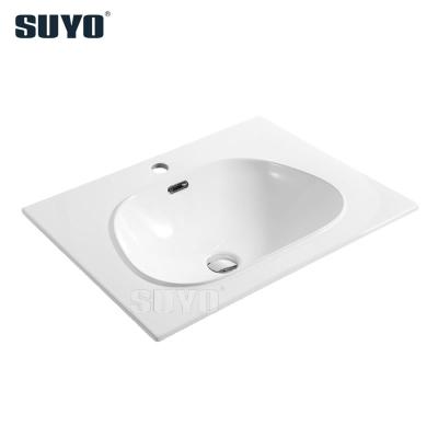 China New Design Patent Modern Products Bathroom Ceramic Slim Vantiy Sink Edge 50cm Width Cabinet Wash Basin for sale