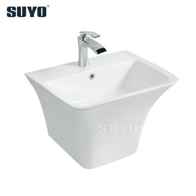 China Shampoo sinks rectangular thin edge bathroom wall hung basin ceramic washbasin construction project sanitary ware export for sale