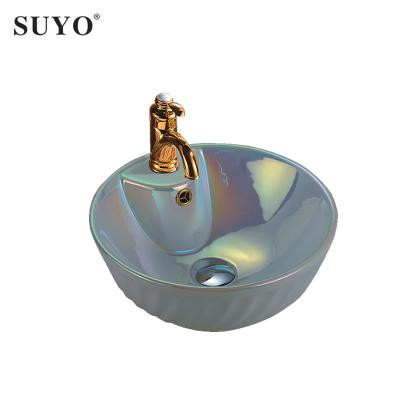 China Modern Bathroom Hotel Gold Color Wash Basin Bathroom Art Water Sink Luxury Ceramic Golden Bowl for sale