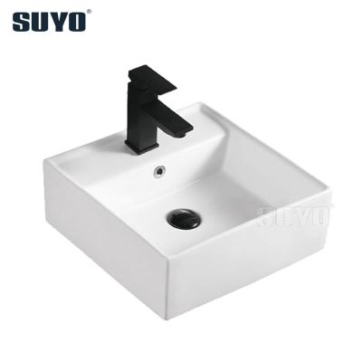 China Modern Made In China Bathroom Rectangular Small Size Over Counter Basin Ceramic Art Wash Basin Price for sale