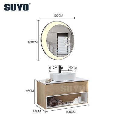 China Wholesale Modern Led Mirror Vanity Smart Wall Mounted Bathroom Cabinet With Countertop for sale