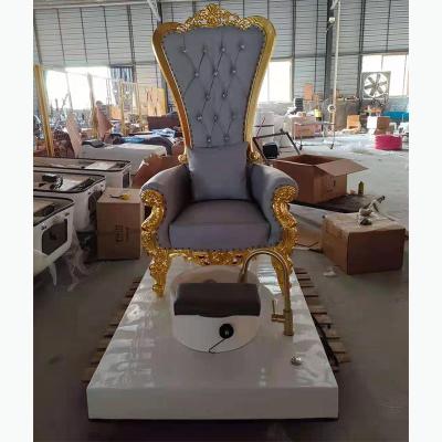 China Foshan factory new design beauty salon gold antique king back Throne Pedicure Chair pedicure chair high top for sale for sale