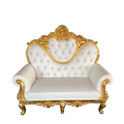 China European Luxury Wholesale Throne 2 Seater Frame Fiberglass Wedding Royal Event Sofa Chair for sale