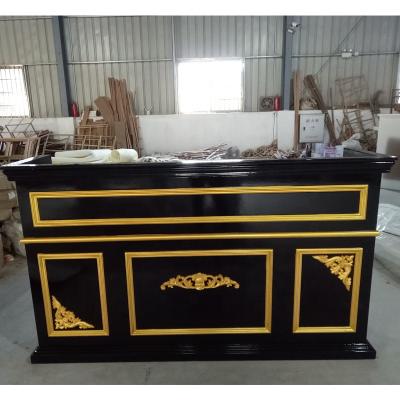 China Foshan Factory Adjustable Front Reception Desk For Salon Luxury Gold (Height) for sale