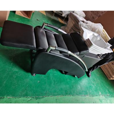 China Customized masasge bed color shampoo zero back leather electric chair with bowls for sale