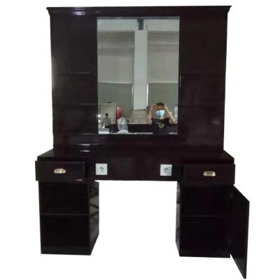 China Foshan factory hot sale new design modern cheap lighted barber shop mirror station with bowl for sale