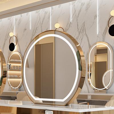 China Desktop Mirror One Or Double Sides Mirror Station With Drawers For Lady Makeup And Barber Shop for sale