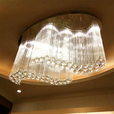 China Modern Style Creative Oval Crystal Ceiling Chandelier For Hotel Lobby Reception With High Quality for sale