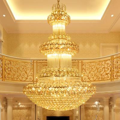 China Living room/villa/hotel/cafe luxury large chandelier with K9 crystal for hotel lobby or high ceiling decoration for sale