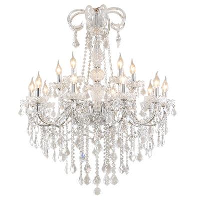 China Modern luxury living room/villa/hotel/cafe/restaurant wedding candle hanging light with crystal chandelier with 10+5 lights for sale